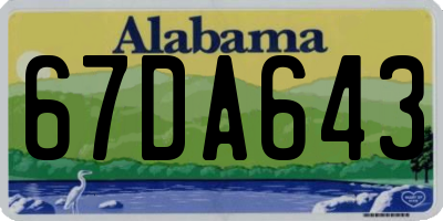 AL license plate 67DA643