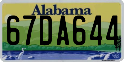 AL license plate 67DA644