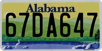 AL license plate 67DA647