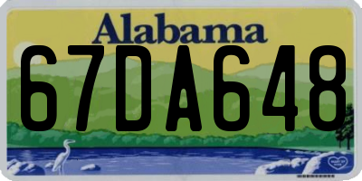 AL license plate 67DA648