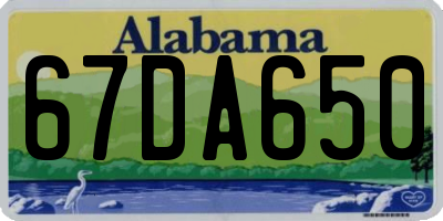 AL license plate 67DA650