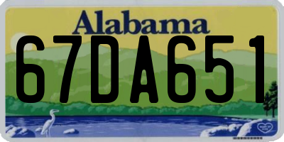 AL license plate 67DA651