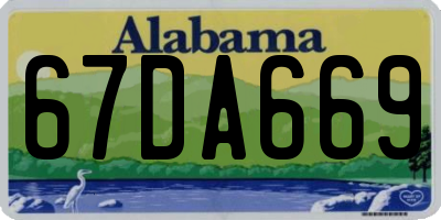 AL license plate 67DA669