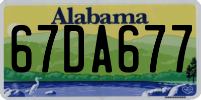 AL license plate 67DA677