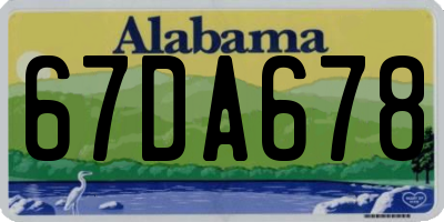 AL license plate 67DA678