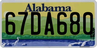 AL license plate 67DA680