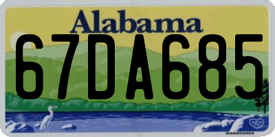 AL license plate 67DA685