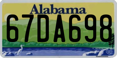 AL license plate 67DA698