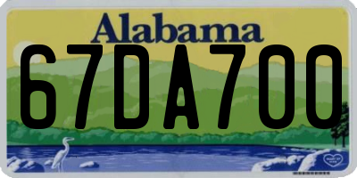 AL license plate 67DA700