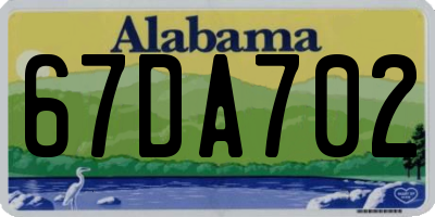 AL license plate 67DA702