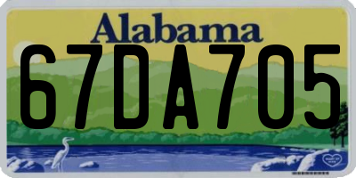 AL license plate 67DA705