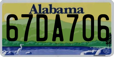 AL license plate 67DA706