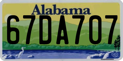 AL license plate 67DA707