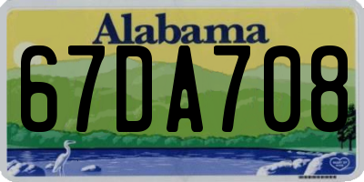 AL license plate 67DA708
