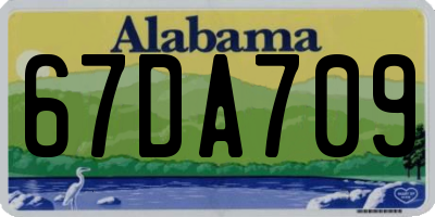 AL license plate 67DA709