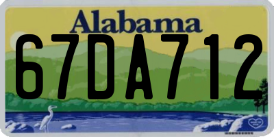 AL license plate 67DA712