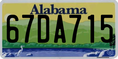 AL license plate 67DA715