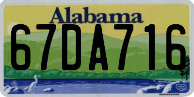 AL license plate 67DA716