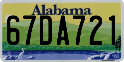 AL license plate 67DA721