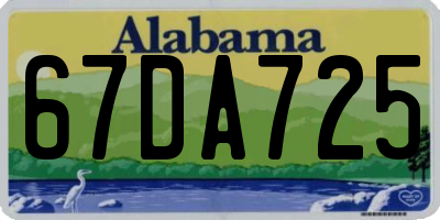 AL license plate 67DA725