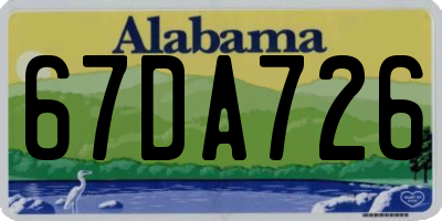 AL license plate 67DA726
