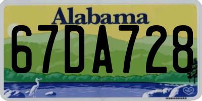 AL license plate 67DA728