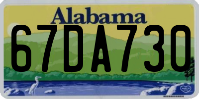 AL license plate 67DA730