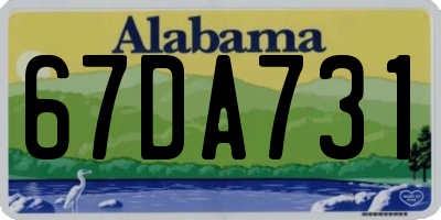 AL license plate 67DA731