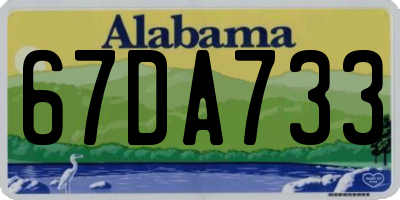 AL license plate 67DA733