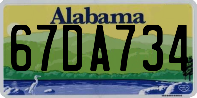 AL license plate 67DA734