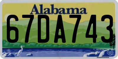 AL license plate 67DA743