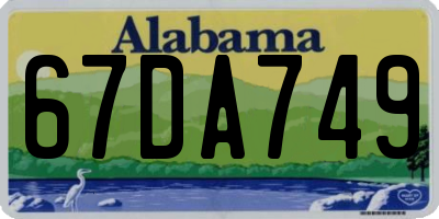 AL license plate 67DA749