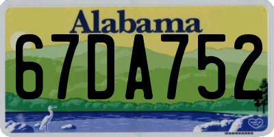 AL license plate 67DA752
