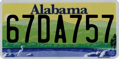 AL license plate 67DA757