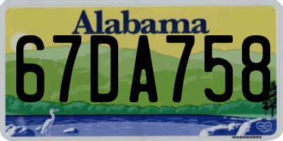 AL license plate 67DA758