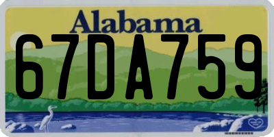 AL license plate 67DA759