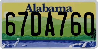 AL license plate 67DA760