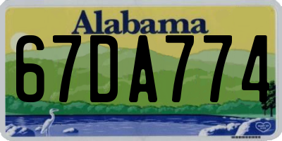 AL license plate 67DA774