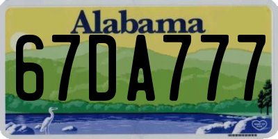 AL license plate 67DA777