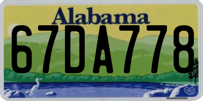 AL license plate 67DA778