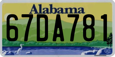 AL license plate 67DA781