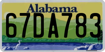 AL license plate 67DA783