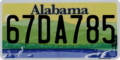AL license plate 67DA785