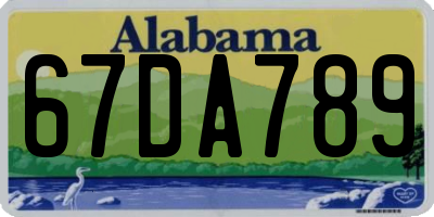 AL license plate 67DA789