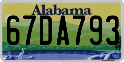 AL license plate 67DA793