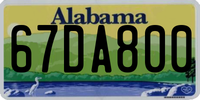AL license plate 67DA800