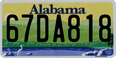 AL license plate 67DA818