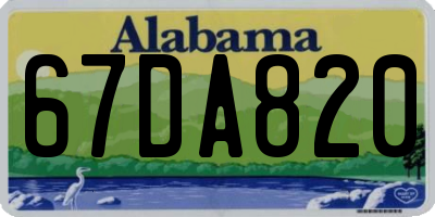 AL license plate 67DA820