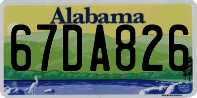 AL license plate 67DA826