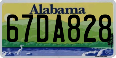 AL license plate 67DA828